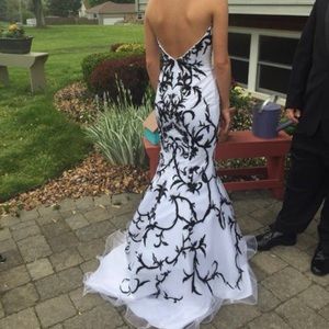 Disney Forever Enchanted White/Black Prom Dress